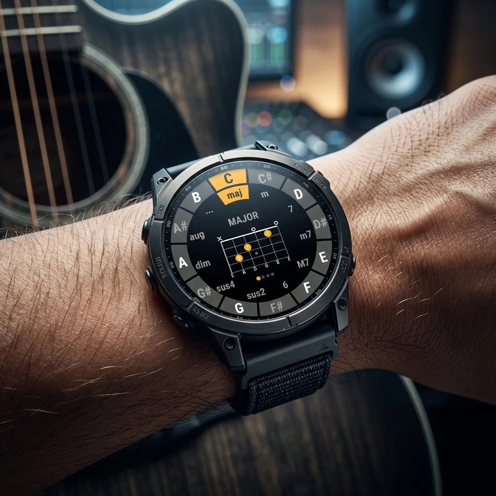 Garmin Chords App on wrist